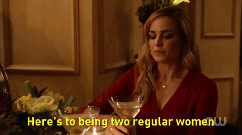 Legends of Tomorrow GIF - Here's to being two regular women on a completely normal first date.