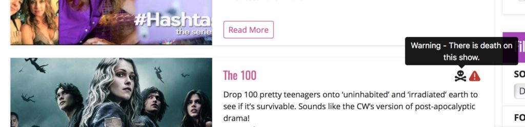 Warning: There is death on this show