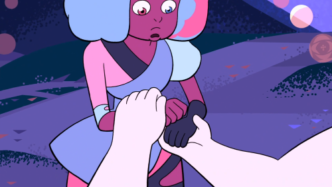 Rose telling Garnet "No more questions"