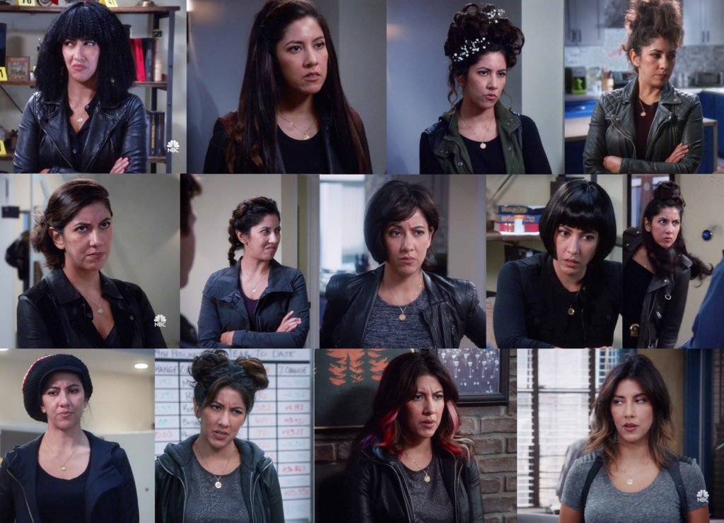 All of Rosa's hairstyles in Season 6 Episode 6 “The Crime Scene” 