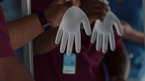Nurses Caro and Ashley - The needle didn't puncture the glove
