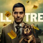 Will Trent key art featuring Ramón Rodríguez as Will Trent holding his dog, Betty.